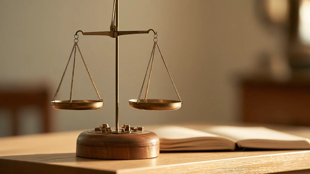 Méthode de notation Balance à deux plateaux posée sur un bureau à côté d'un livre ouvert, illustrant la méthode de notation des ashwagandha